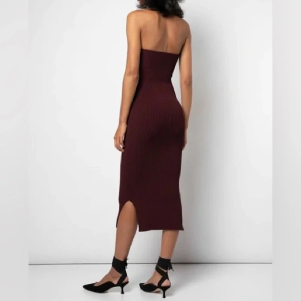 KHAITE Burgundy Strapless Dress - Picture 3 of 7